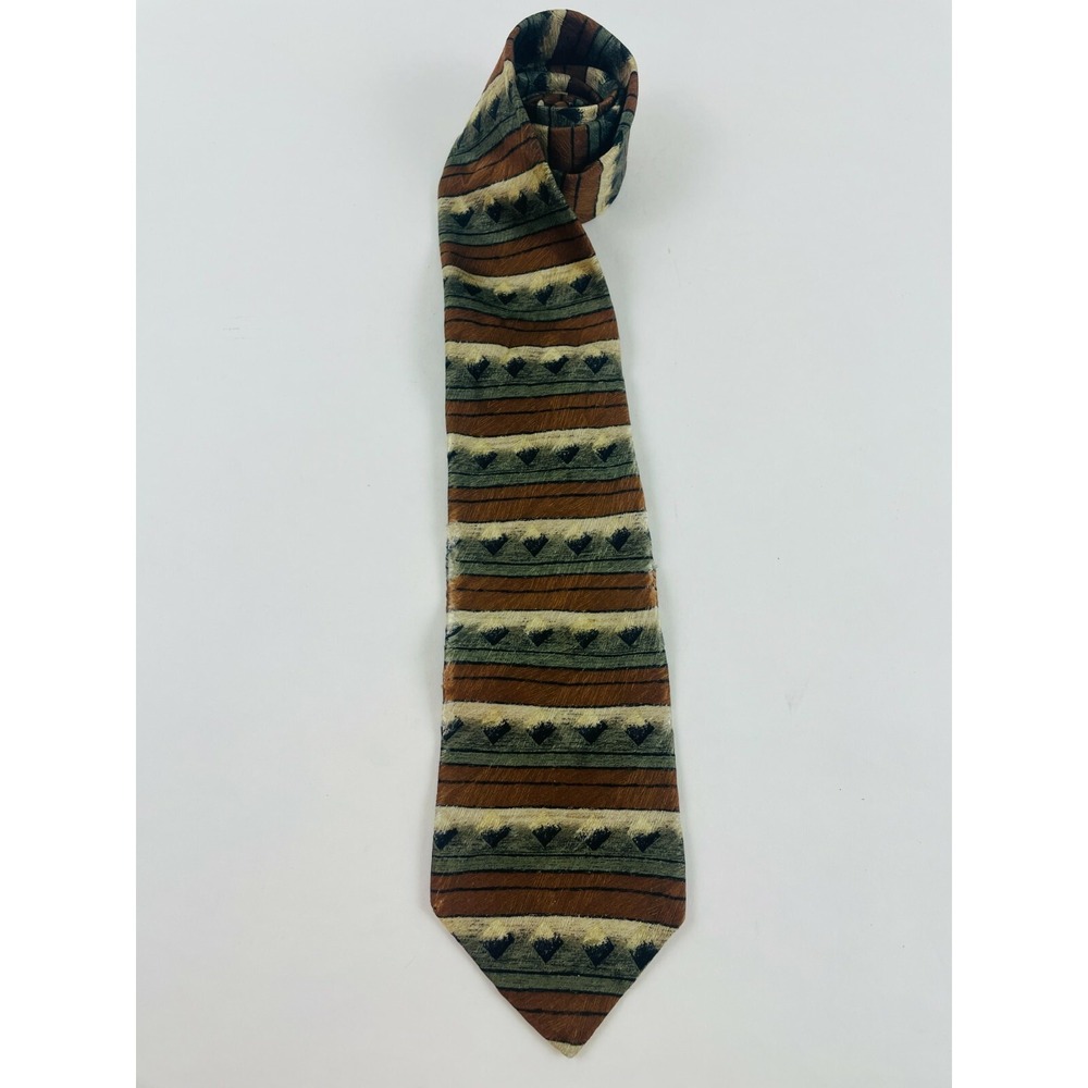 Woodward Tie  Men's Necktie Multicolor Diamond Print Striped 100% Silk
